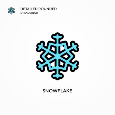 Kar Tanesi vektör simgesi. Modern vektör illüstrasyon kavramları. Düzenlemesi ve kişiselleştirmesi kolay.