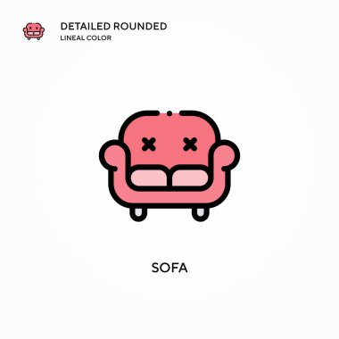 Koltuk vektör simgesi. Modern vektör illüstrasyon kavramları. Düzenlemesi ve kişiselleştirmesi kolay.