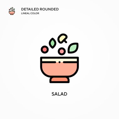Salata vektör simgesi. Modern vektör illüstrasyon kavramları. Düzenlemesi ve kişiselleştirmesi kolay.