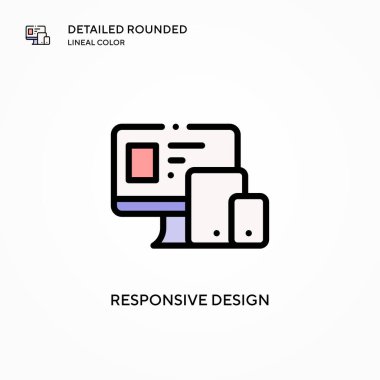 Tepkili tasarım vektör simgesi. Modern vektör illüstrasyon kavramları. Düzenlemesi ve kişiselleştirmesi kolay.
