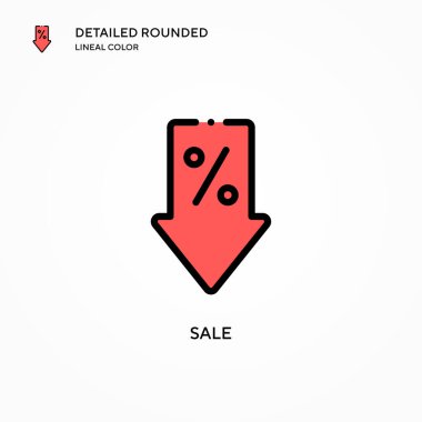 Satış vektörü ikonu. Modern vektör illüstrasyon kavramları. Düzenlemesi ve kişiselleştirmesi kolay.