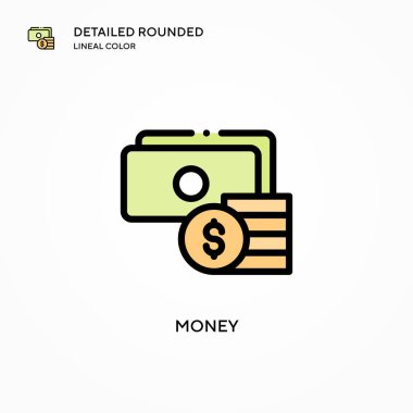 Para vektör simgesi. Modern vektör illüstrasyon kavramları. Düzenlemesi ve kişiselleştirmesi kolay.