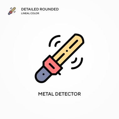 Metal dedektör vektör simgesi. Modern vektör illüstrasyon kavramları. Düzenlemesi ve kişiselleştirmesi kolay.
