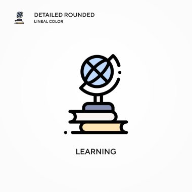 Vektör simgesi öğreniliyor. Modern vektör illüstrasyon kavramları. Düzenlemesi ve kişiselleştirmesi kolay.