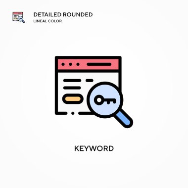 Anahtar kelime vektör simgesi. Modern vektör illüstrasyon kavramları. Düzenlemesi ve kişiselleştirmesi kolay.