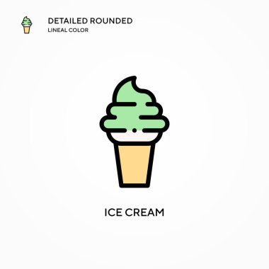 Dondurma vektör simgesi. Modern vektör illüstrasyon kavramları. Düzenlemesi ve kişiselleştirmesi kolay.