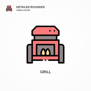 Izgara vektör simgesi. Modern vektör illüstrasyon kavramları. Düzenlemesi ve kişiselleştirmesi kolay.