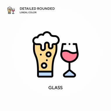 Cam vektör simgesi. Modern vektör illüstrasyon kavramları. Düzenlemesi ve kişiselleştirmesi kolay.