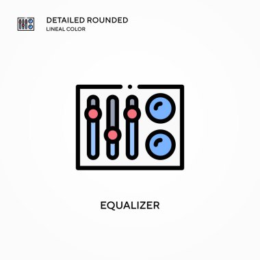 Eşitleyici vektör simgesi. Modern vektör illüstrasyon kavramları. Düzenlemesi ve kişiselleştirmesi kolay.