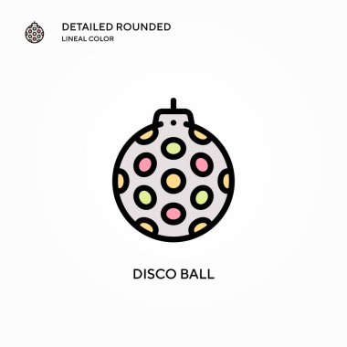 Disko topu vektör simgesi. Modern vektör illüstrasyon kavramları. Düzenlemesi ve kişiselleştirmesi kolay.