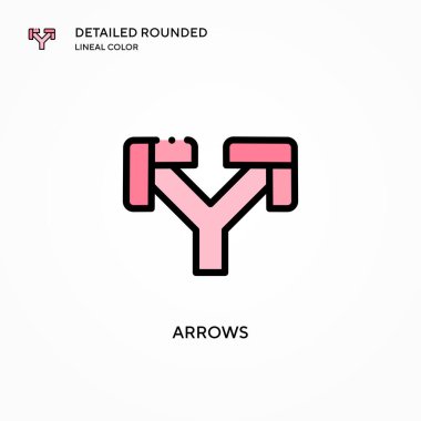 Ok vektör simgesi. Modern vektör illüstrasyon kavramları. Düzenlemesi ve kişiselleştirmesi kolay.