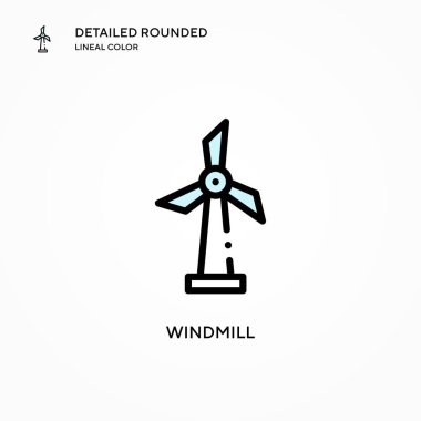 Yel değirmeni ikonu. Modern vektör illüstrasyon kavramları. Düzenlemesi ve kişiselleştirmesi kolay.