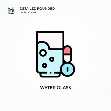 Su camı vektör simgesi. Modern vektör illüstrasyon kavramları. Düzenlemesi ve kişiselleştirmesi kolay.