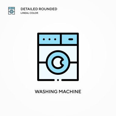 Çamaşır makinesi vektör simgesi. Modern vektör illüstrasyon kavramları. Düzenlemesi ve kişiselleştirmesi kolay.