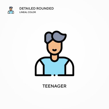 Genç vektör simgesi. Modern vektör illüstrasyon kavramları. Düzenlemesi ve kişiselleştirmesi kolay.