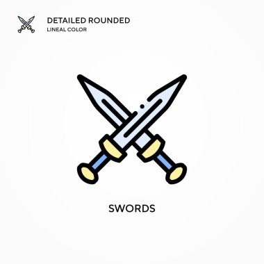 Kılıç vektör simgesi. Modern vektör illüstrasyon kavramları. Düzenlemesi ve kişiselleştirmesi kolay.