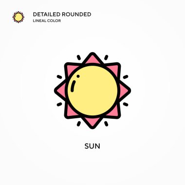 Güneş vektör simgesi. Modern vektör illüstrasyon kavramları. Düzenlemesi ve kişiselleştirmesi kolay.