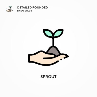 Filiz vektör simgesi. Modern vektör illüstrasyon kavramları. Düzenlemesi ve kişiselleştirmesi kolay.