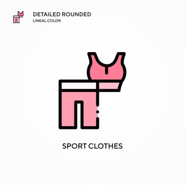 Spor giysileri vektör simgesi. Modern vektör illüstrasyon kavramları. Düzenlemesi ve kişiselleştirmesi kolay.