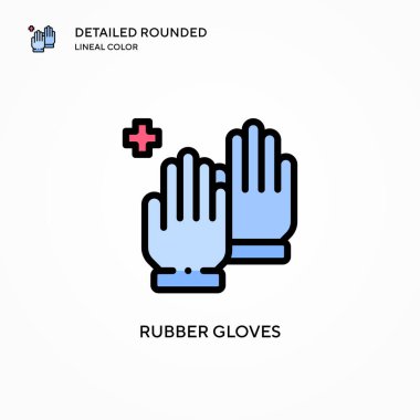 Lastik eldiven vektör ikonu. Modern vektör illüstrasyon kavramları. Düzenlemesi ve kişiselleştirmesi kolay.
