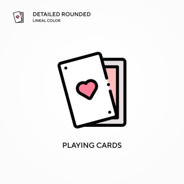 Kart vektör simgesi oynanıyor. Modern vektör illüstrasyon kavramları. Düzenlemesi ve kişiselleştirmesi kolay.