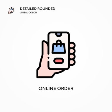 Çevrimiçi sipariş vektör simgesi. Modern vektör illüstrasyon kavramları. Düzenlemesi ve kişiselleştirmesi kolay.