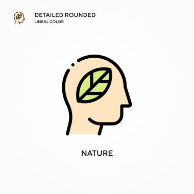 Doğa vektör simgesi. Modern vektör illüstrasyon kavramları. Düzenlemesi ve kişiselleştirmesi kolay.