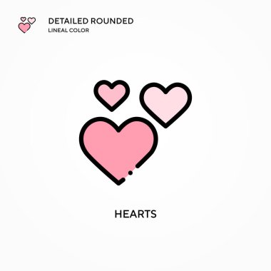 Kalp vektör simgesi. Modern vektör illüstrasyon kavramları. Düzenlemesi ve kişiselleştirmesi kolay.
