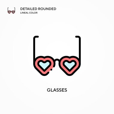 Gözlük vektör simgesi. Modern vektör illüstrasyon kavramları. Düzenlemesi ve kişiselleştirmesi kolay.