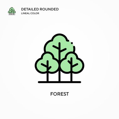 Orman vektör simgesi. Modern vektör illüstrasyon kavramları. Düzenlemesi ve kişiselleştirmesi kolay.