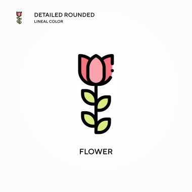 Çiçek vektör simgesi. Modern vektör illüstrasyon kavramları. Düzenlemesi ve kişiselleştirmesi kolay.