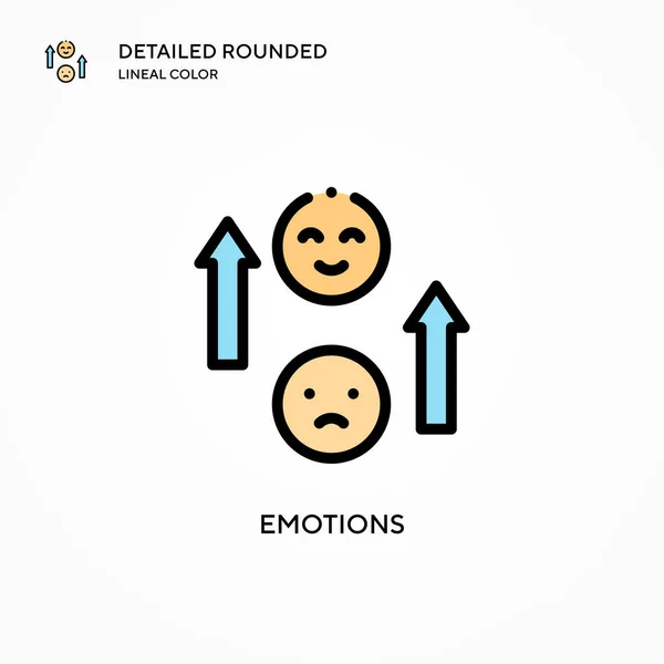 Векторні Значки Емоцій Сучасні Векторні Ілюстрації Концепції Простий Редагуванні Налаштуванні — стоковий вектор