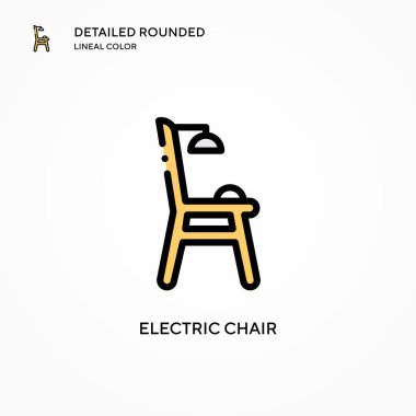 Elektrikli sandalye vektör simgesi. Modern vektör illüstrasyon kavramları. Düzenlemesi ve kişiselleştirmesi kolay.