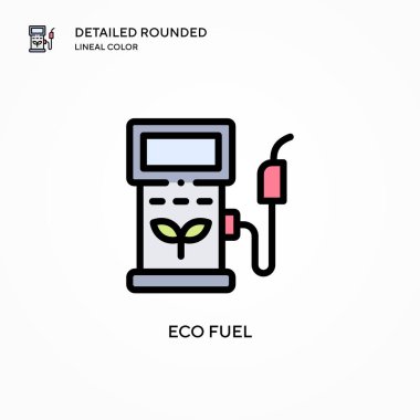 Eko yakıt vektör ikonu. Modern vektör illüstrasyon kavramları. Düzenlemesi ve kişiselleştirmesi kolay.