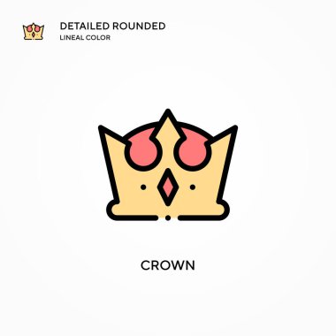 Crown vektör simgesi. Modern vektör illüstrasyon kavramları. Düzenlemesi ve kişiselleştirmesi kolay.