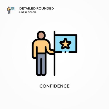 Güven vektör simgesi. Modern vektör illüstrasyon kavramları. Düzenlemesi ve kişiselleştirmesi kolay.