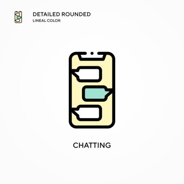 Sohbet vektörü simgesi. Modern vektör illüstrasyon kavramları. Düzenlemesi ve kişiselleştirmesi kolay.