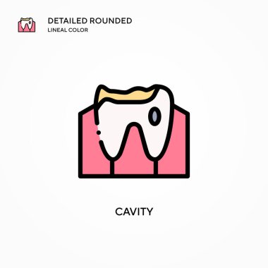 Cavity vektör simgesi. Modern vektör illüstrasyon kavramları. Düzenlemesi ve kişiselleştirmesi kolay.