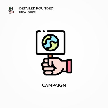 Kampanya vektör simgesi. Modern vektör illüstrasyon kavramları. Düzenlemesi ve kişiselleştirmesi kolay.