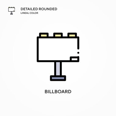 Reklam panosu vektör simgesi. Modern vektör illüstrasyon kavramları. Düzenlemesi ve kişiselleştirmesi kolay.