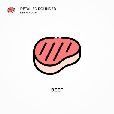Biftek vektör simgesi. Modern vektör illüstrasyon kavramları. Düzenlemesi ve kişiselleştirmesi kolay.