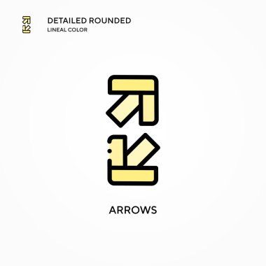 Ok vektör simgesi. Modern vektör illüstrasyon kavramları. Düzenlemesi ve kişiselleştirmesi kolay.