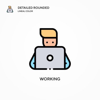 Çalışan vektör simgesi. Modern vektör illüstrasyon kavramları. Düzenlemesi ve kişiselleştirmesi kolay.