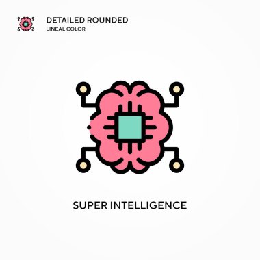 Süper zeka vektör simgesi. Modern vektör illüstrasyon kavramları. Düzenlemesi ve kişiselleştirmesi kolay.