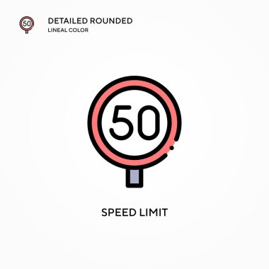 Hız sınırı vektör simgesi. Modern vektör illüstrasyon kavramları. Düzenlemesi ve kişiselleştirmesi kolay.