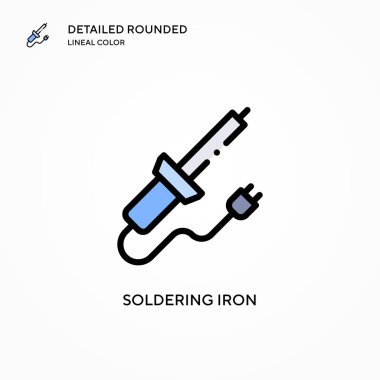 Demir vektör ikonu lehimleniyor. Modern vektör illüstrasyon kavramları. Düzenlemesi ve kişiselleştirmesi kolay.