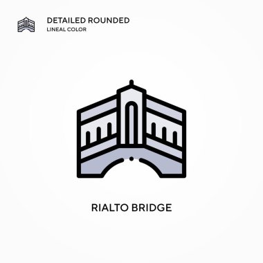 Rialto Köprüsü vektör simgesi. Modern vektör illüstrasyon kavramları. Düzenlemesi ve kişiselleştirmesi kolay.