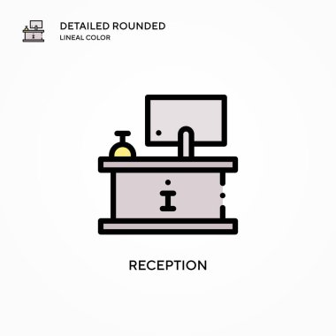Resepsiyon vektör simgesi. Modern vektör illüstrasyon kavramları. Düzenlemesi ve kişiselleştirmesi kolay.