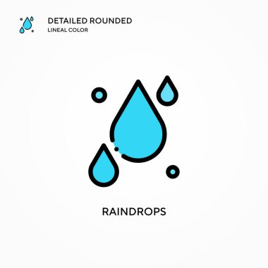 Yağmur damlası vektör simgesi. Modern vektör illüstrasyon kavramları. Düzenlemesi ve kişiselleştirmesi kolay.