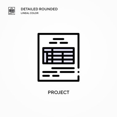 Proje vektör simgesi. Modern vektör illüstrasyon kavramları. Düzenlemesi ve kişiselleştirmesi kolay.